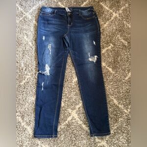 Maurices Dark Blue Distressed Women’s Jeggings